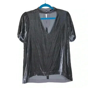 Madewell Velvet Top Women's Size Small Crushed Velvet Choker Keyhole